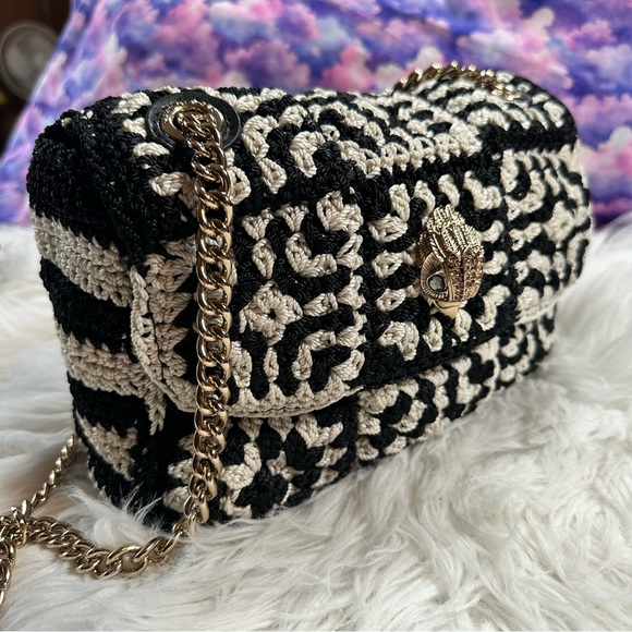 Kurt Geiger • Cream & Black Crochet Kensington Purse